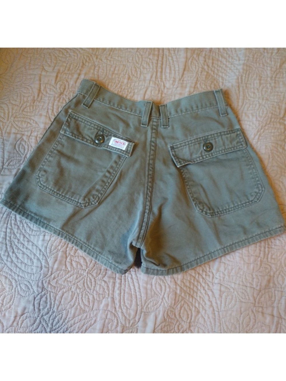 Vintage 90s Granola Core Olive Green Utility High-Waist Women’s Shorts